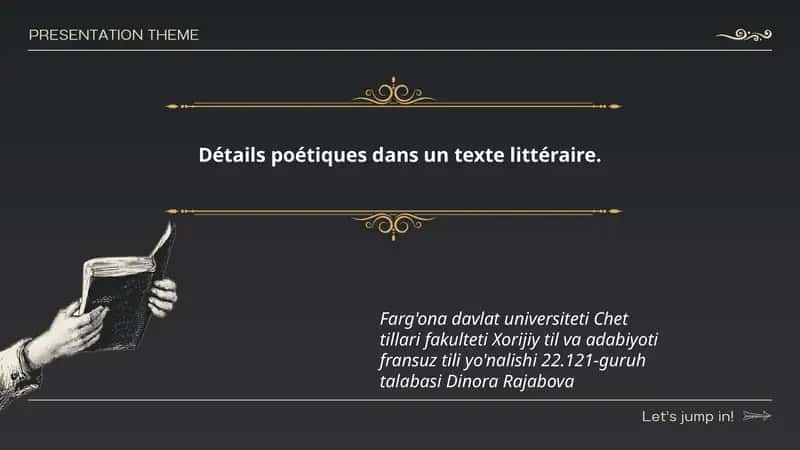 Détails poétiques dans un texte littéraire