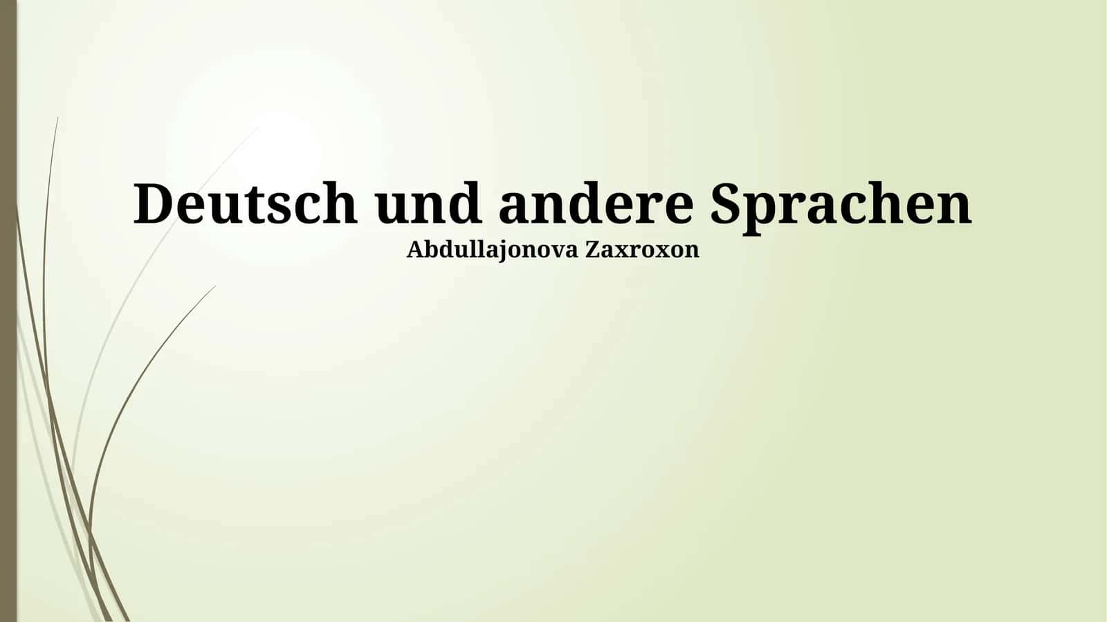 Deutsch und andere Sprachen
