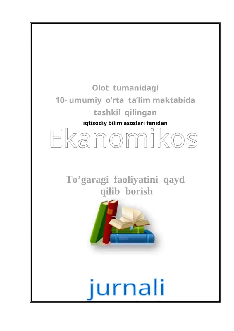 To'garak ishini hisobga olish jurnali