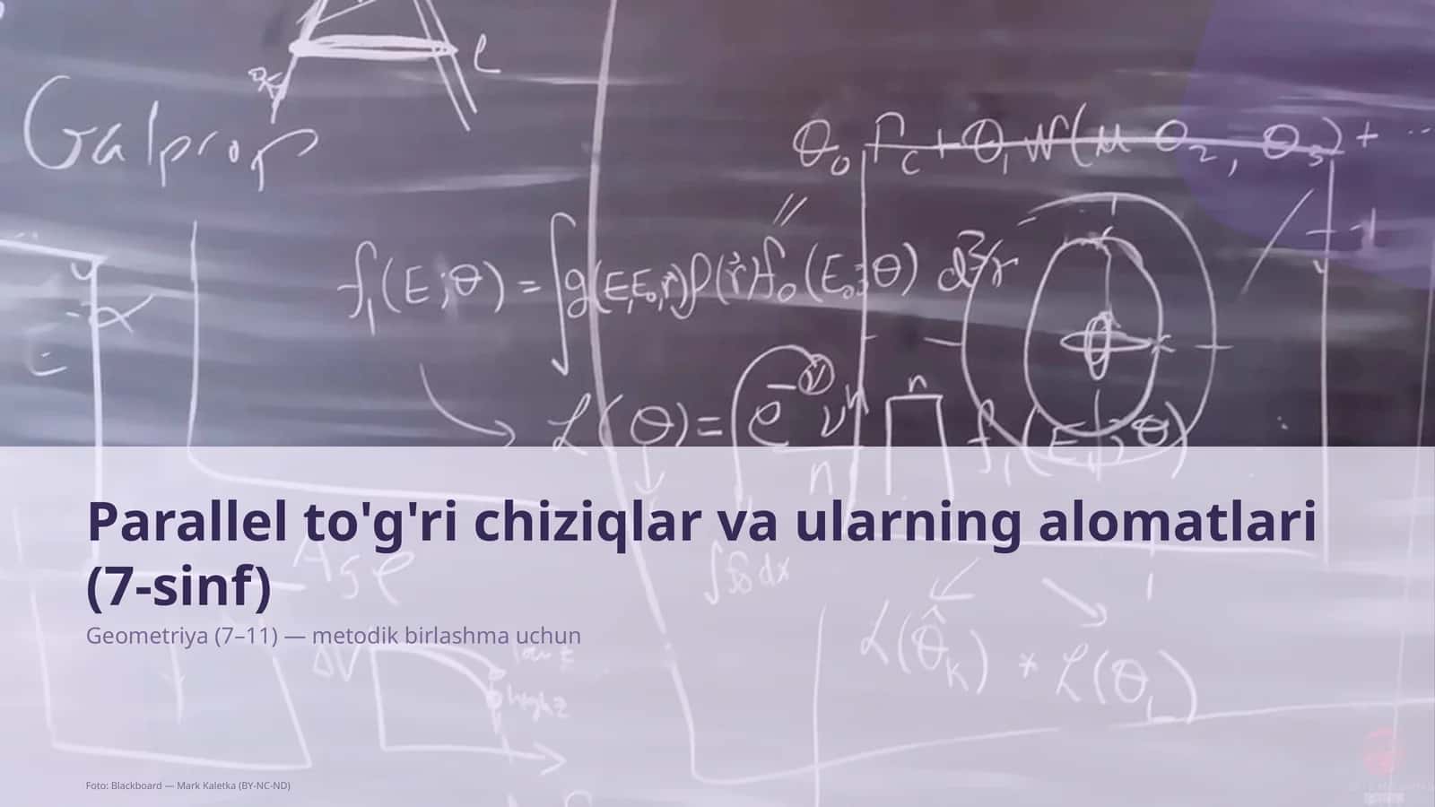 Parallel to'g'ri chiziqlar va ularning alomatlari (7-sinf)
