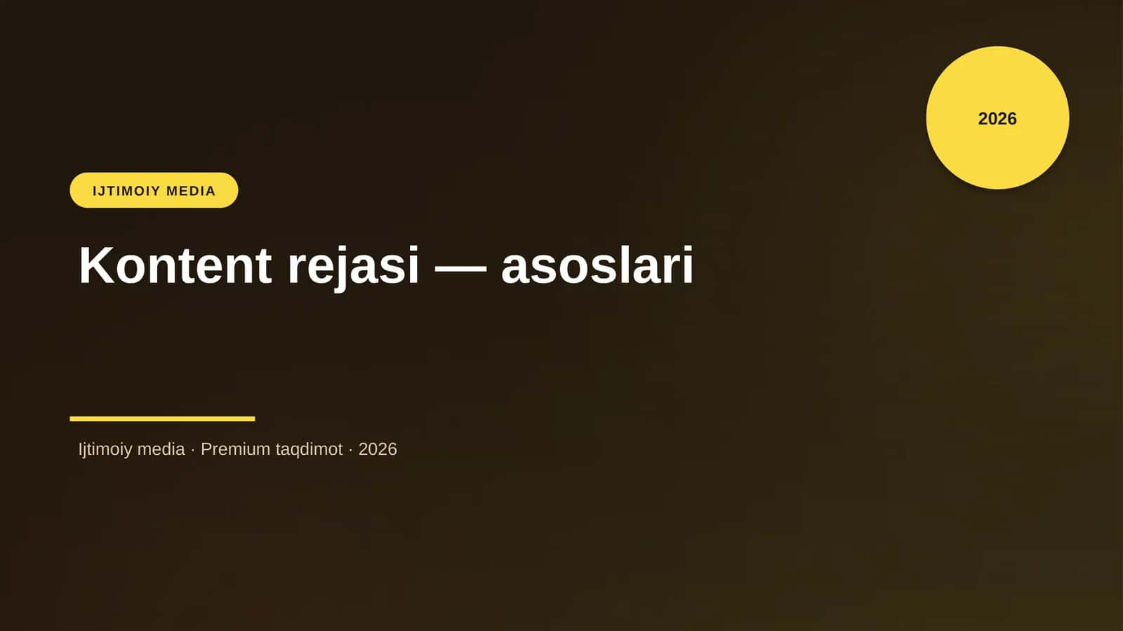 Kontent rejasi — asoslari