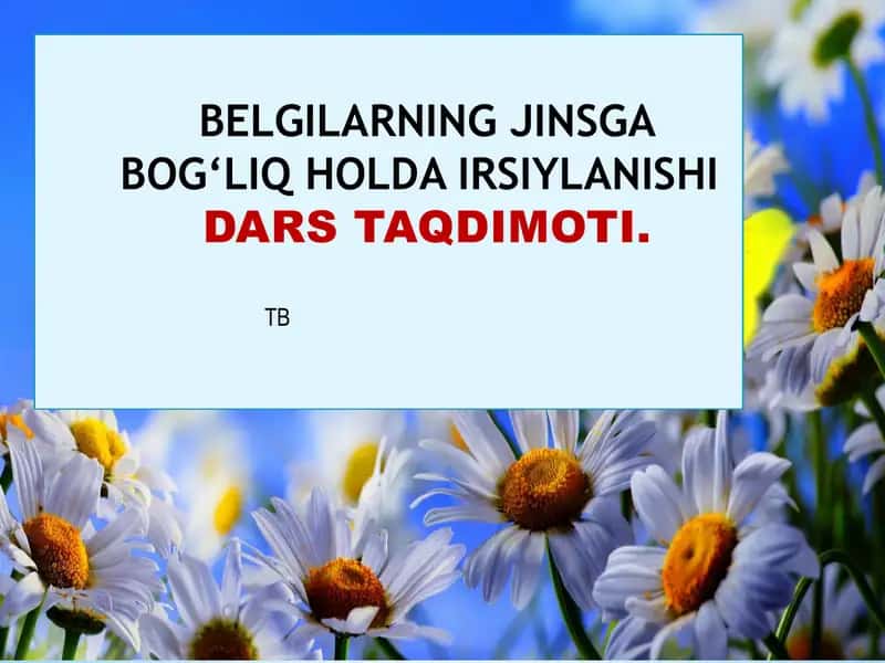 Belgilarning jinsga bog‘liq holda irsiylanishidars taqdimoti