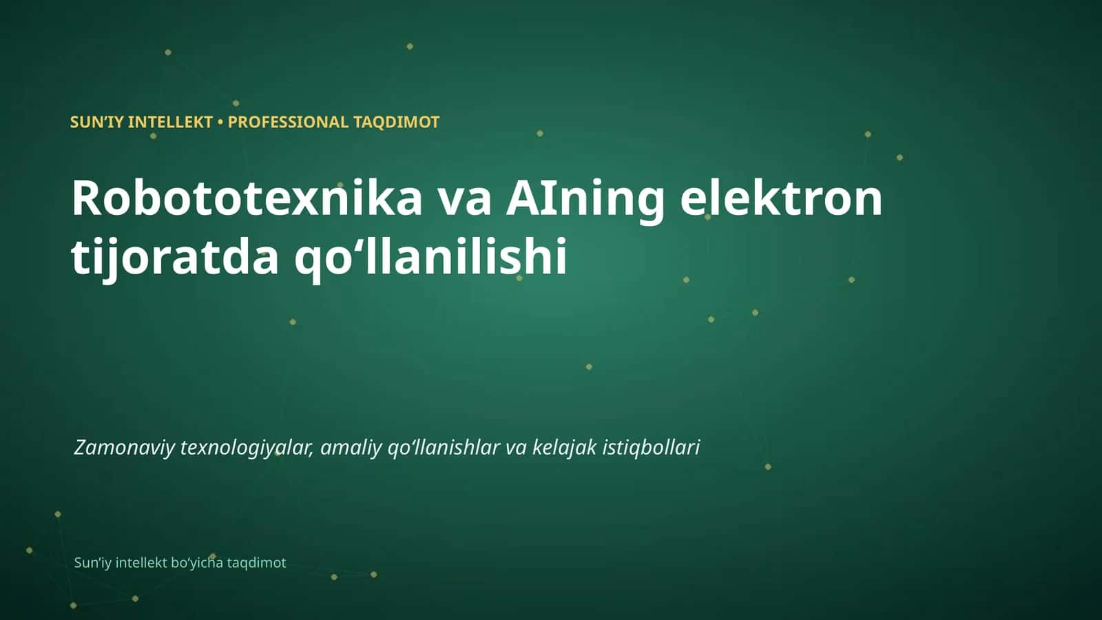 Robototexnika va AIning elektron tijoratda qoʻllanilishi