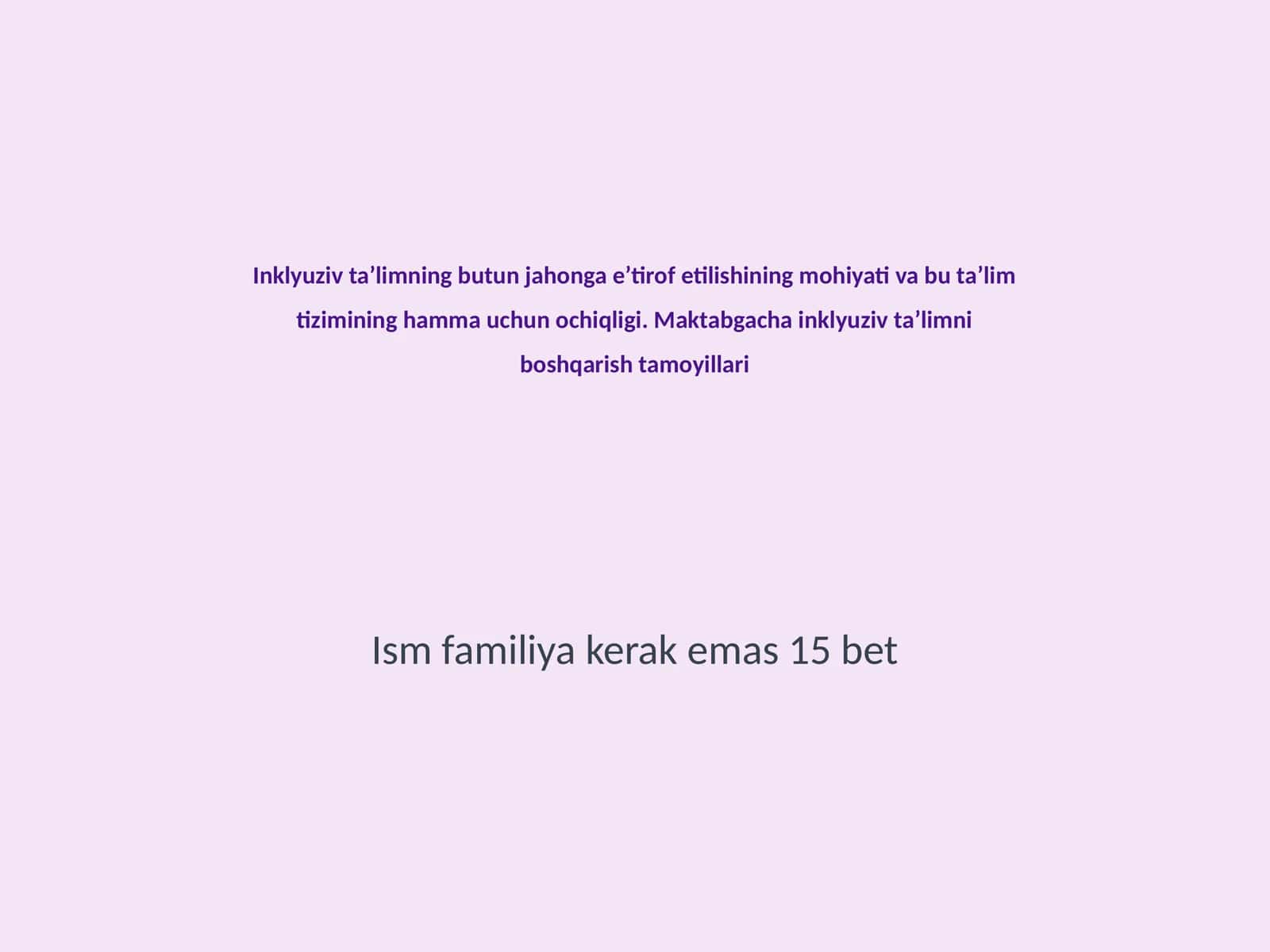Inklyuziv taʼlim
