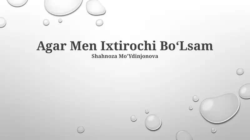 Agar Men Ixtirochi Bo'Lsam