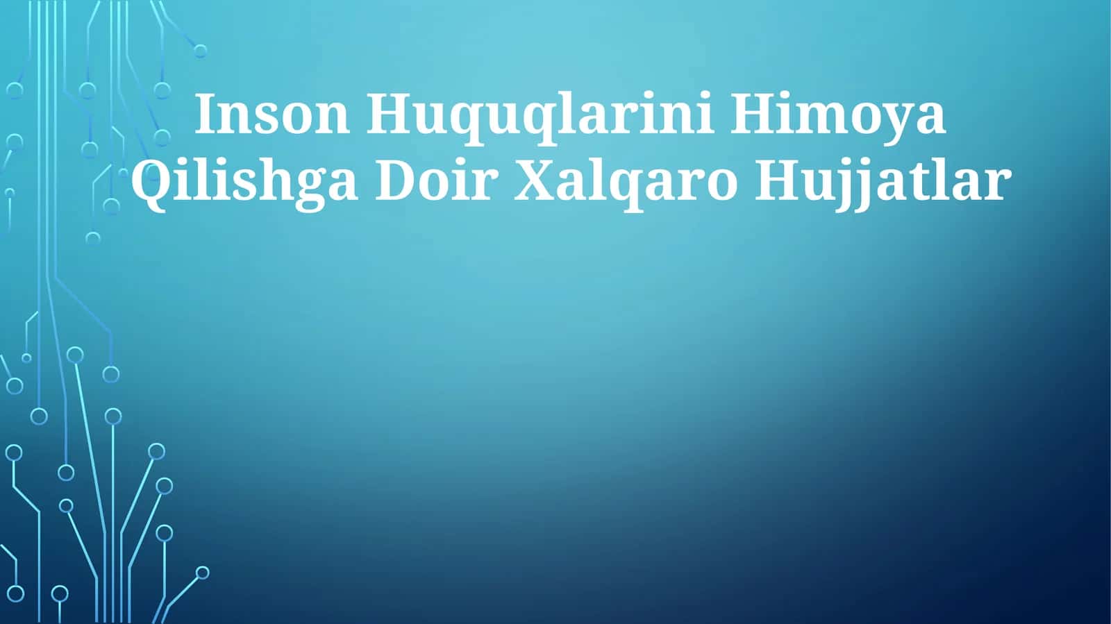 Inson Huquqlarini Himoya Qilishga Doir Xalqaro Hujjatlar