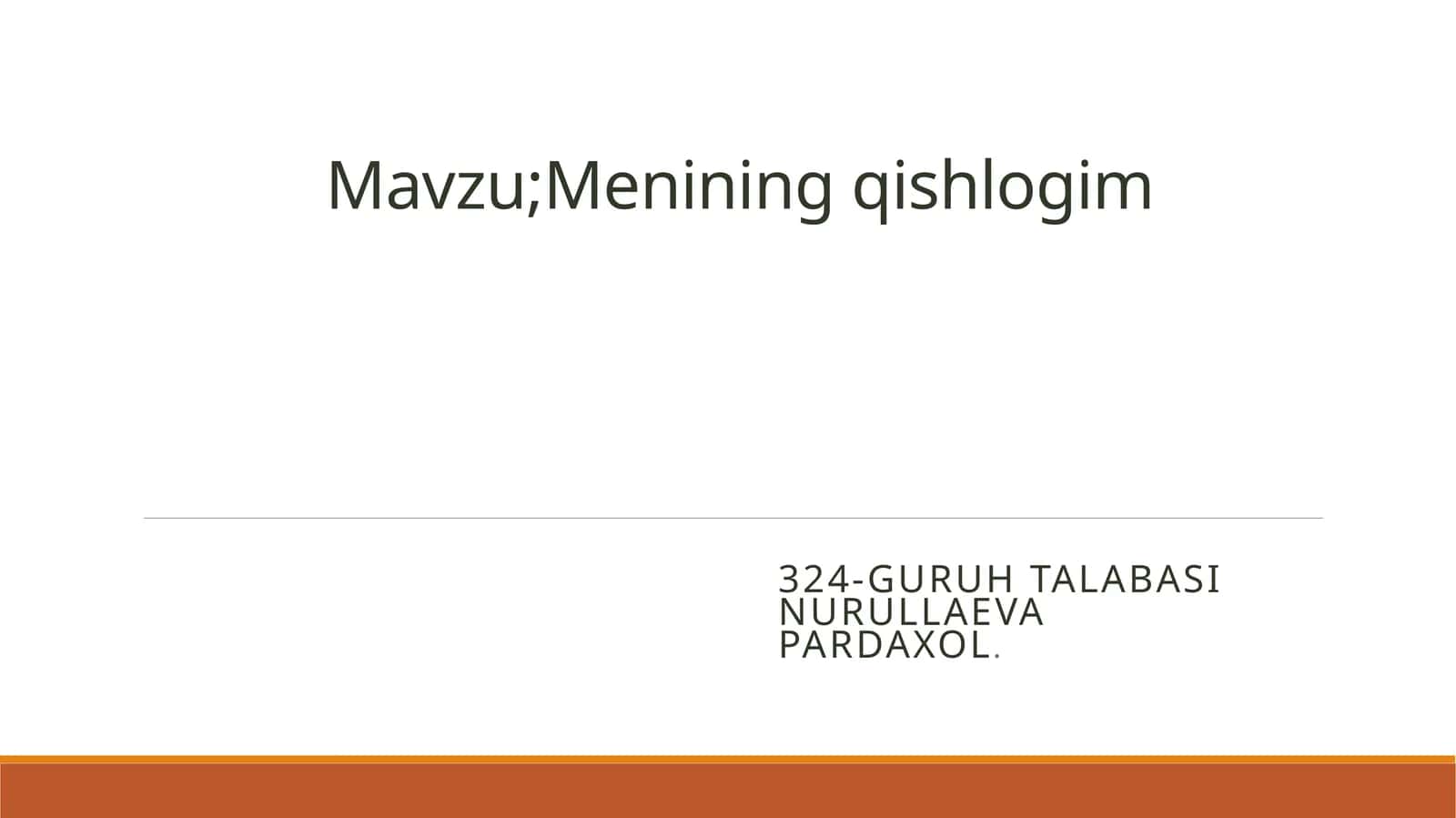 Meniningqishlogim