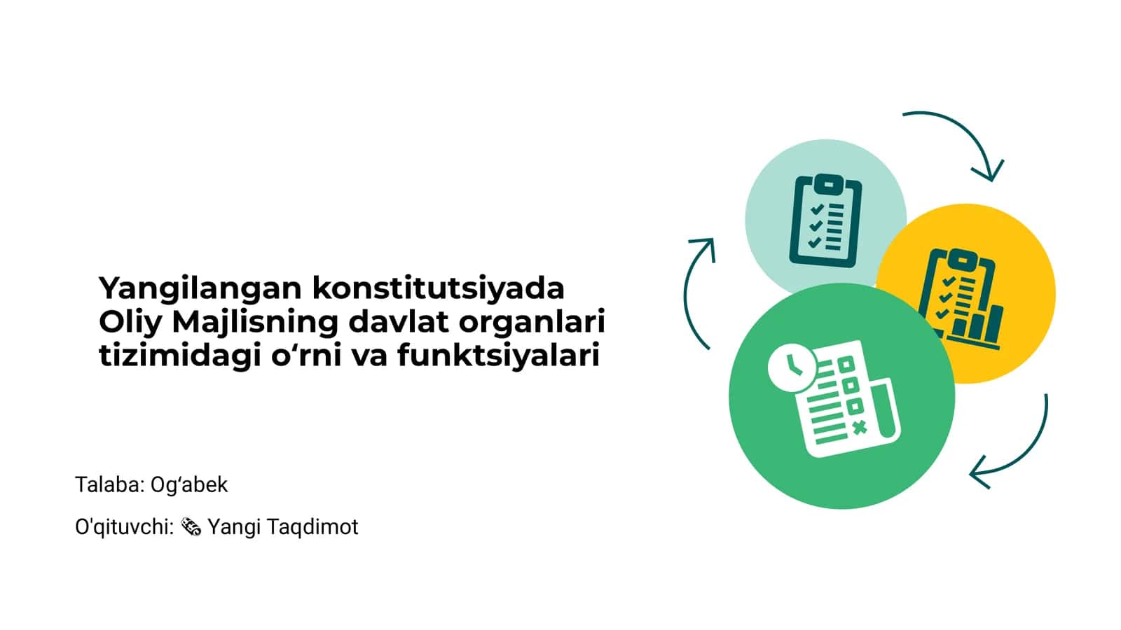 Yangilangan konstitutsiyada Oliy Majlisning davlat organlari tizimidagi oʻrni va funktsiyalari