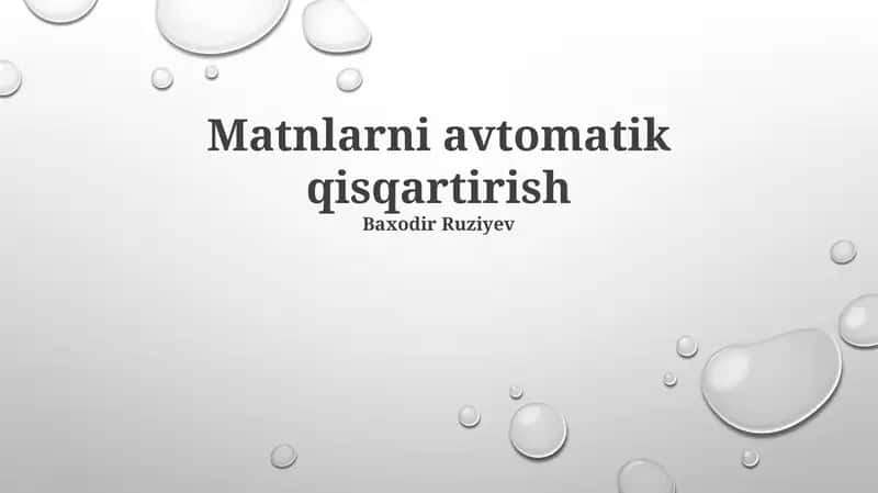Matnlarni avtomatik qisqartirish
