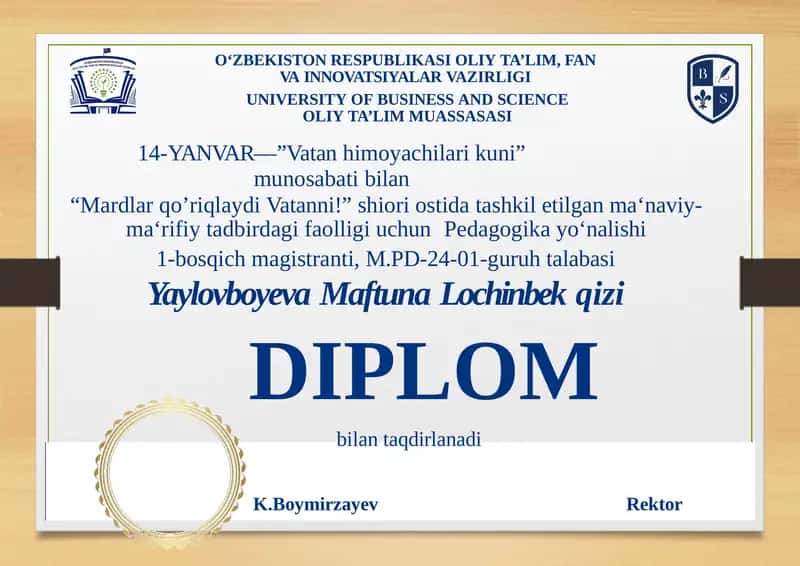 "Mardlar qo’riqlaydi Vatanni!” shiori