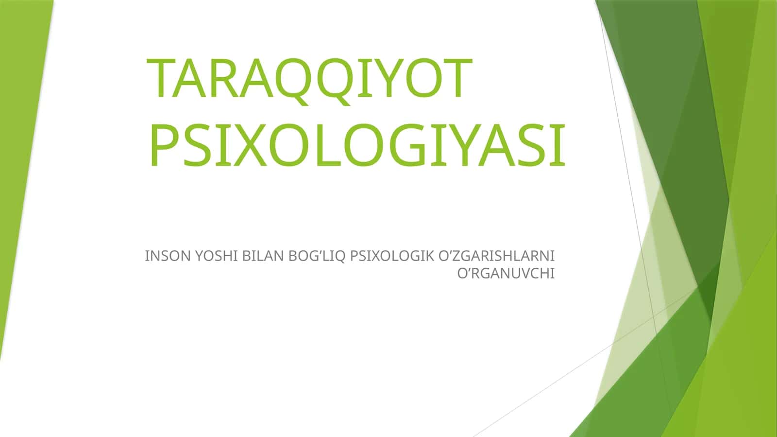 TARAQQIYOT PSIXOLOGIYASI