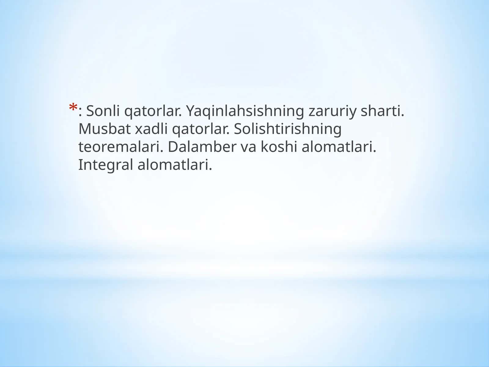 Asоsiy tushunchаlаr. Sоnli qаtоrlаr