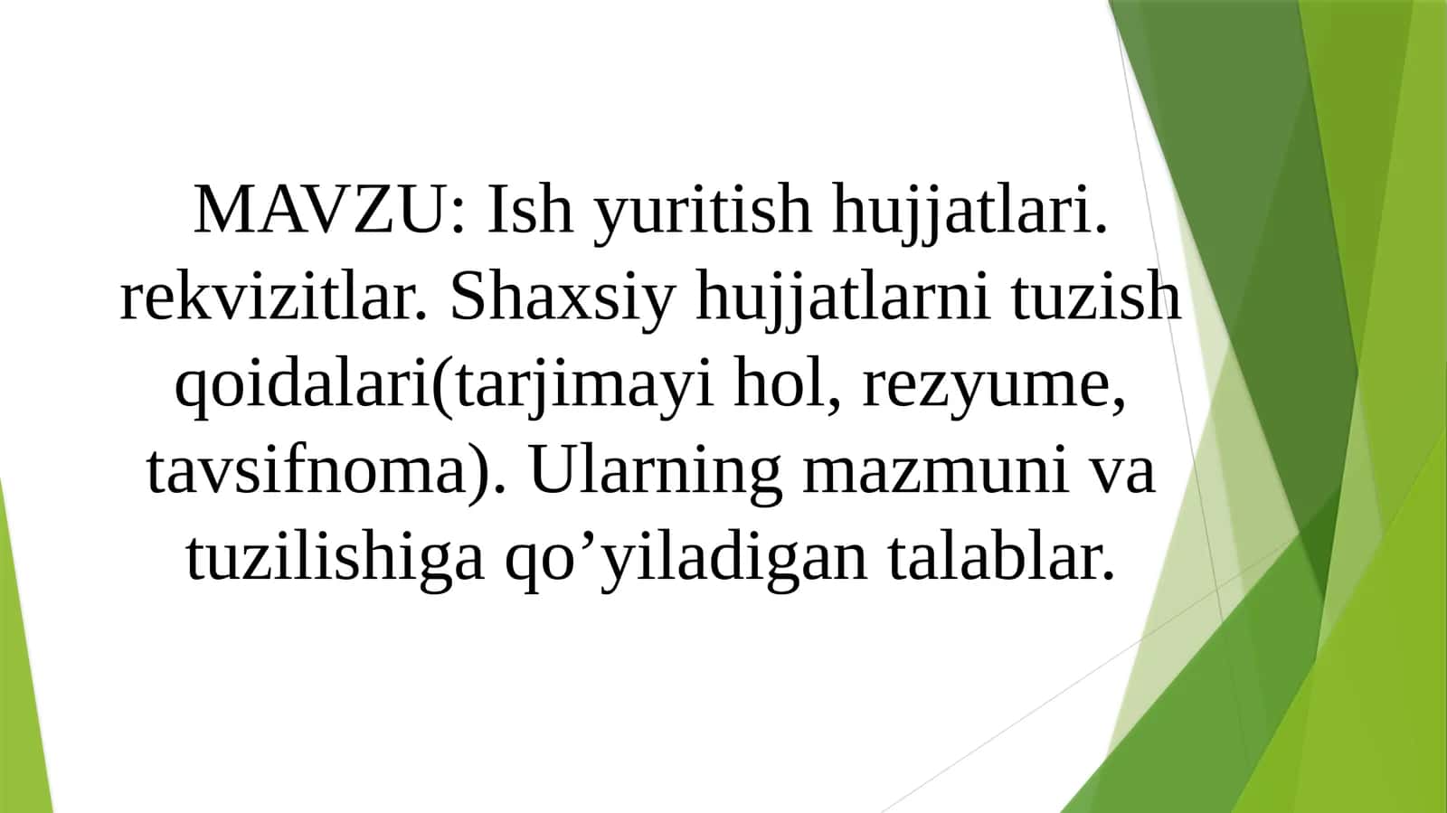 Ish yuritish hujjatlari va rekvizitlar