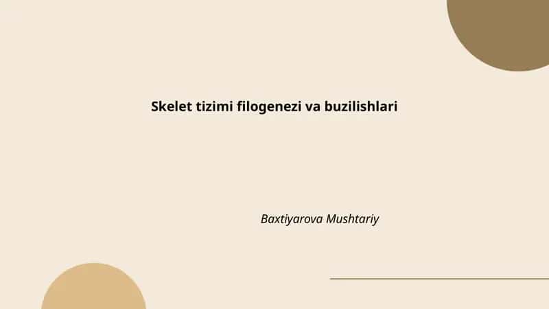 Skelet tizimi filogenezi va buzilishlari