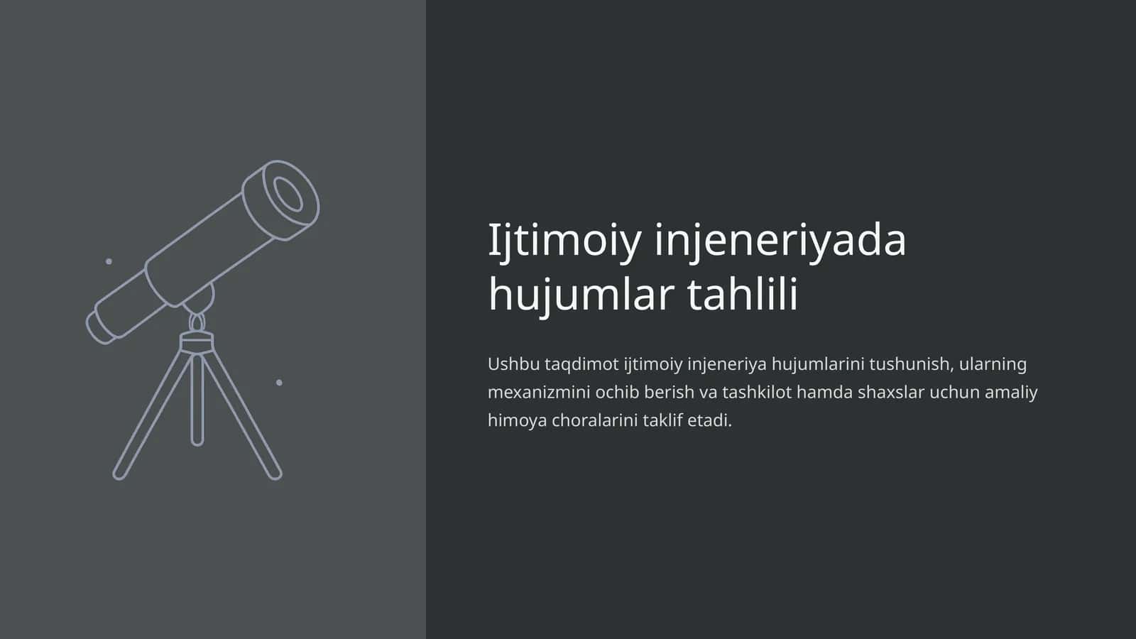 Ijtimoiy injeneriyada hujumlar tahlili