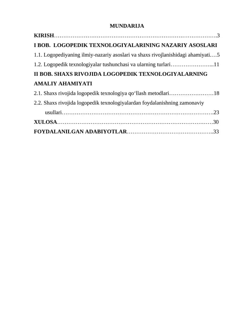 Logopedik Texnologiyalarining Nazariy Asoslari