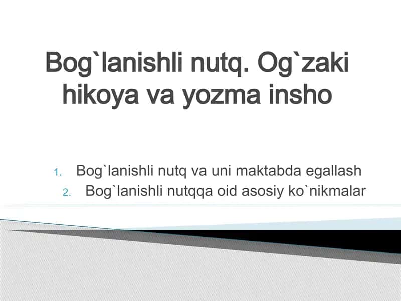 Bog`lanishli nutq