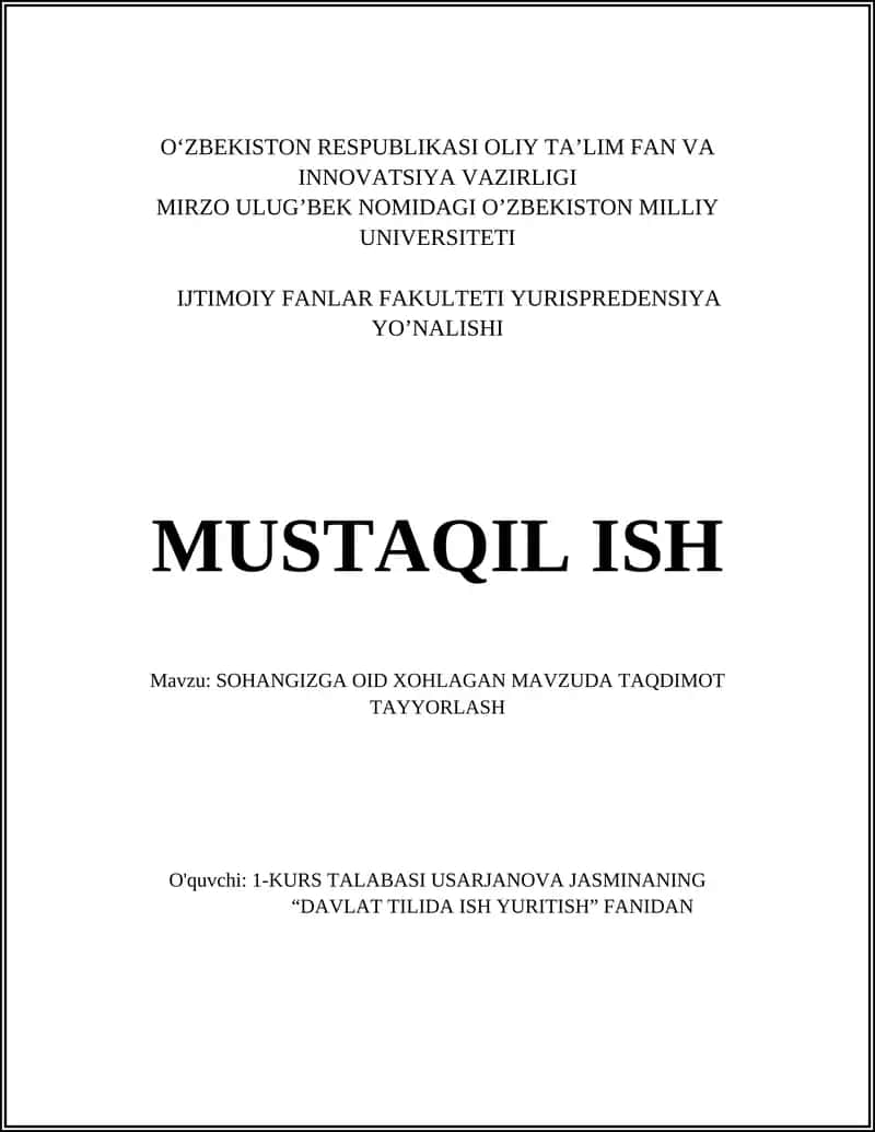 Auditoriyani tahlil qilish va talablarga mos taqdimot tayyorlash