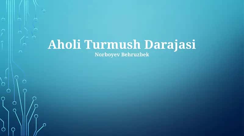 Aholi Turmush Darajasi