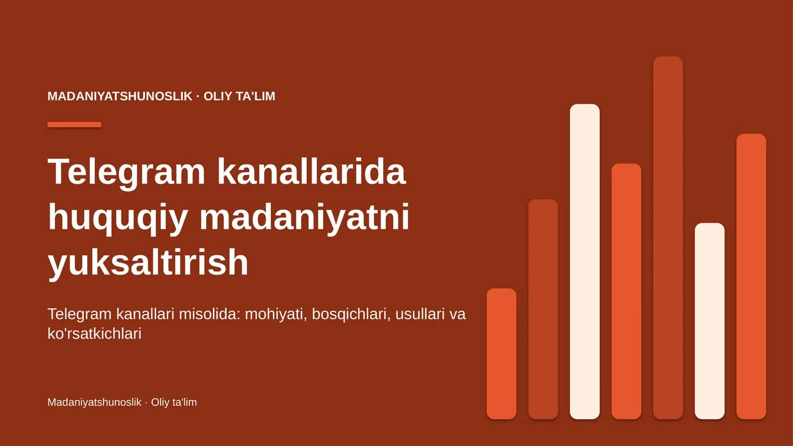 Telegram kanallarida huquqiy madaniyatni yuksaltirish