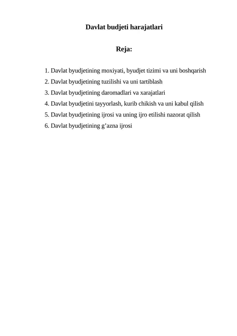 Davlat budjeti harajatlari