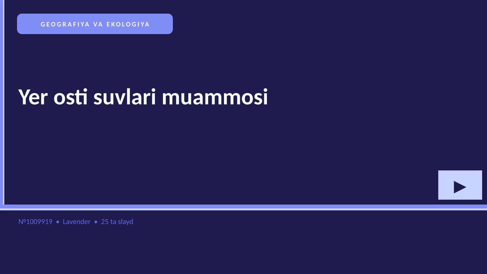 GEOGRAFIYA VA EKOLOGIYA
