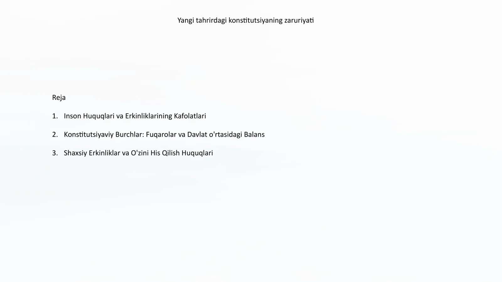 O'zbekiston Respublikasi Konstitutsiyasining yangi tahriri 2021