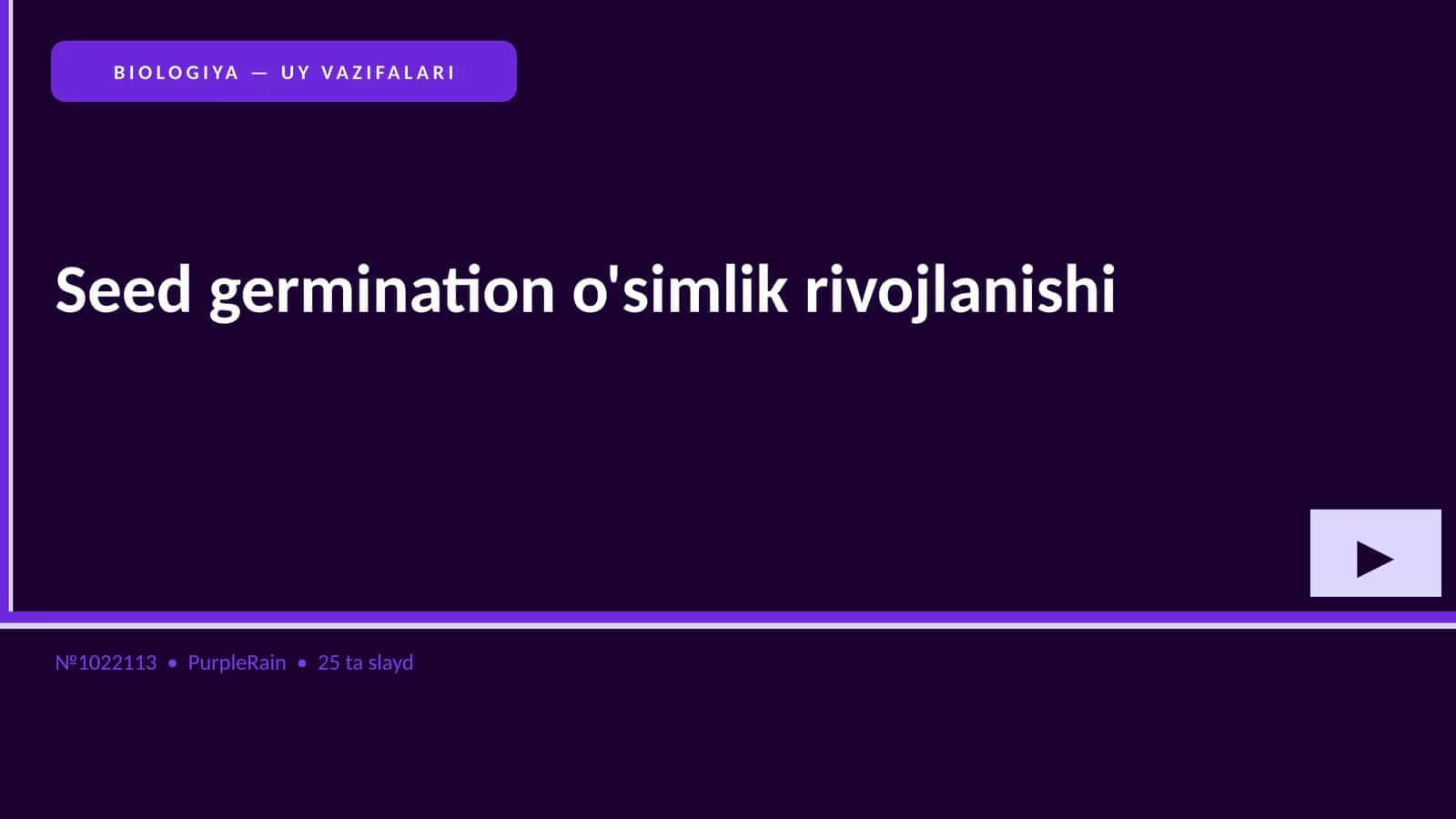 BIOLOGIYA — UY VAZIFALARI