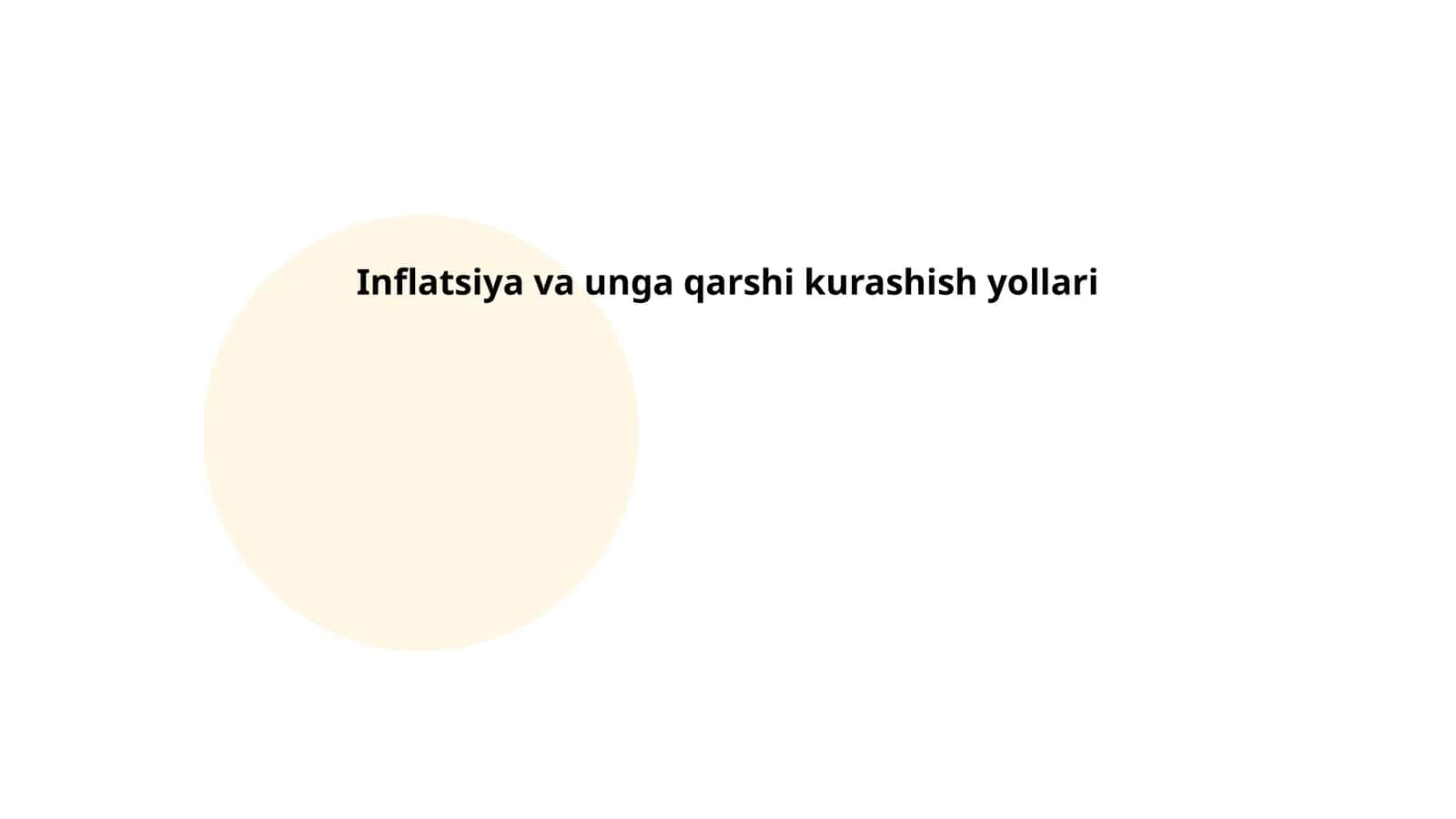 Inflatsiya va unga qarshi kurashish yollari