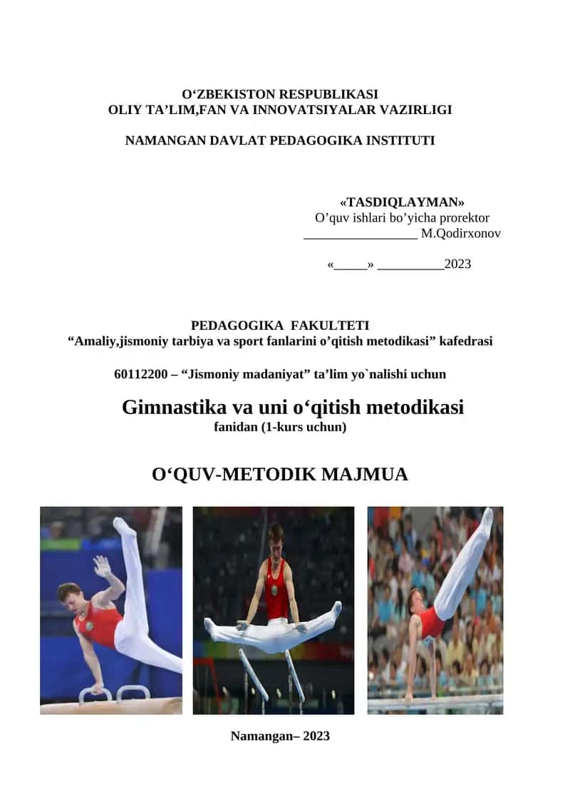 Gimnastika va uni o‘qitish metodikasi
