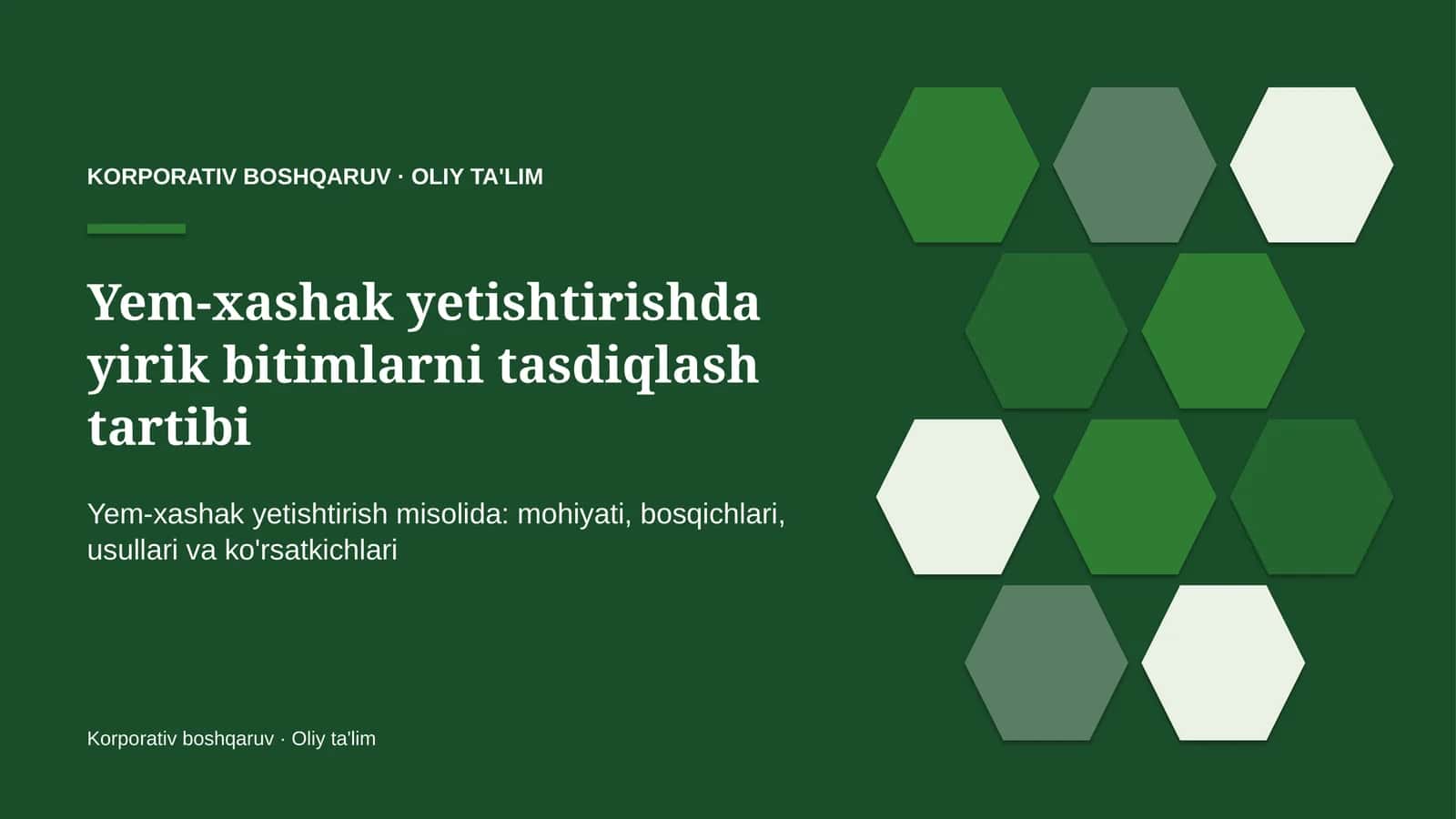 Yem-xashak yetishtirishda yirik bitimlarni tasdiqlash tartibi