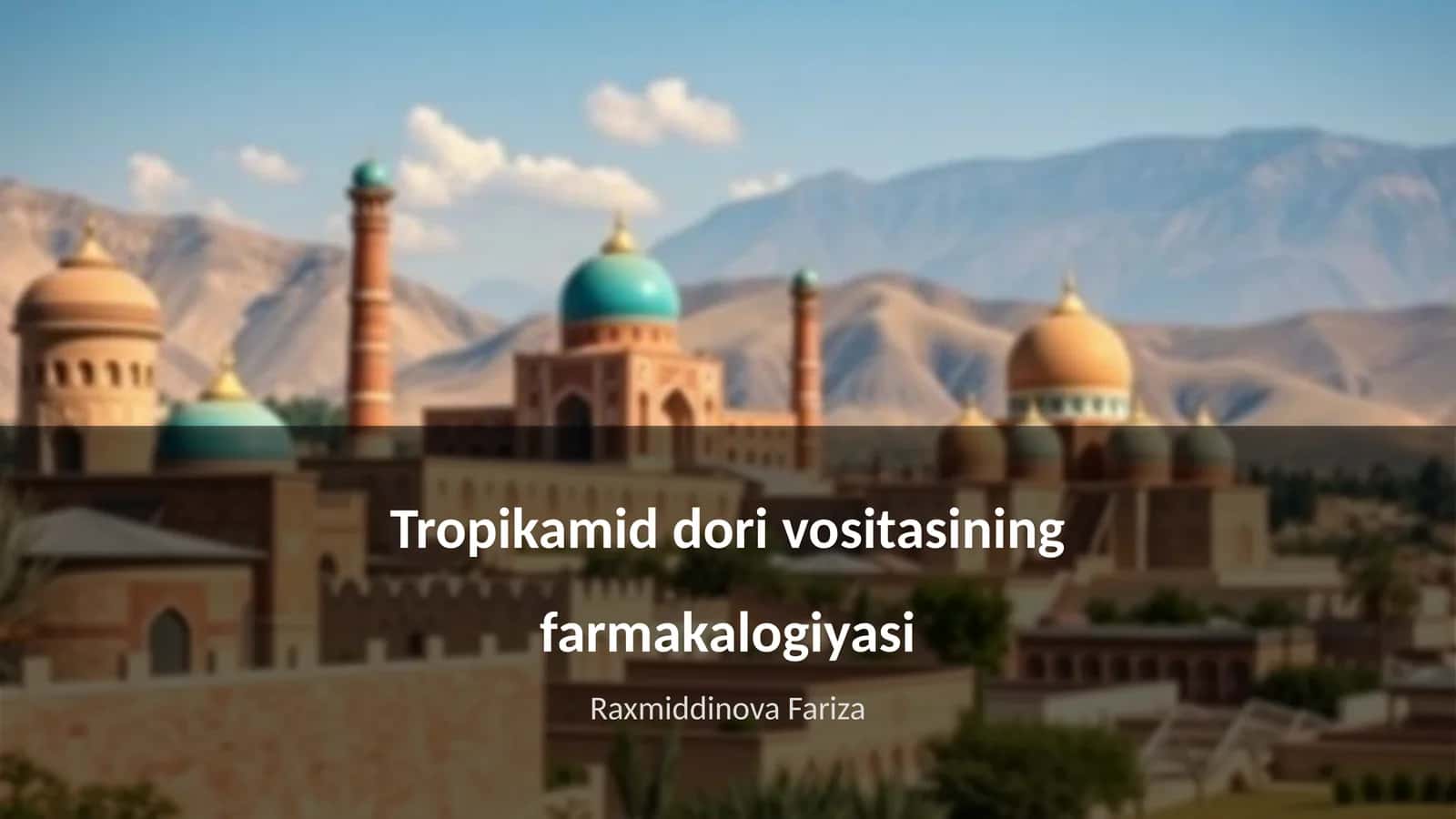 Tropikamid dori vositasining farmakalogiyasi