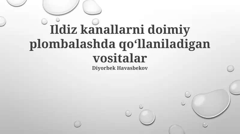 Ildiz kanallarni doimiy plombalashda qoʻllaniladigan vositalar