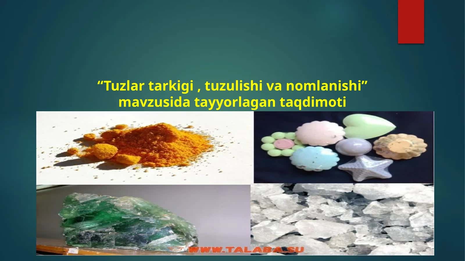 Tuzlar tarkigi, tuzulishi va nomlanishi