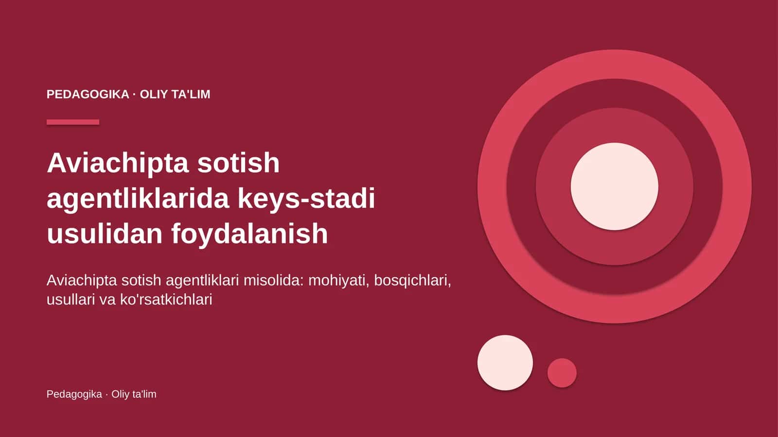 aviachipta sotish agentliklarida keys stadi usulidan foydalanish 2872