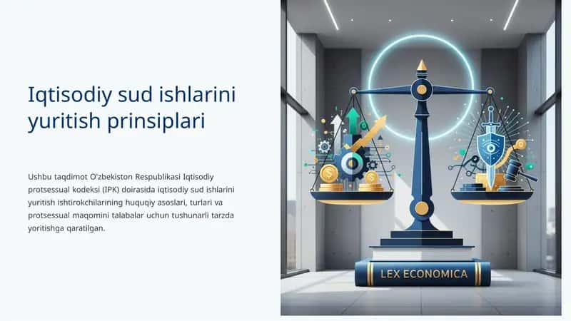 Iqtisodiy sud ishlarini yuritish prinsiplari