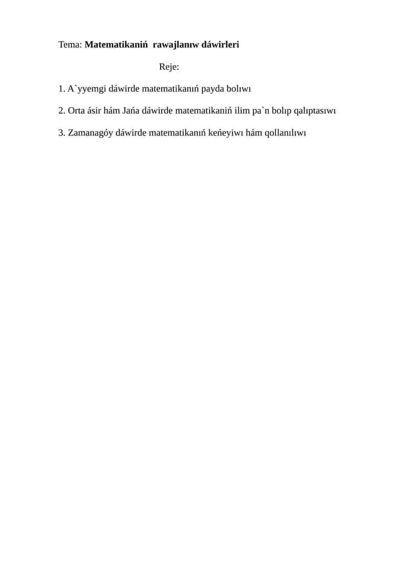 JOQARI MATEMATIKA 15 TEMA O`Z BETINSHE