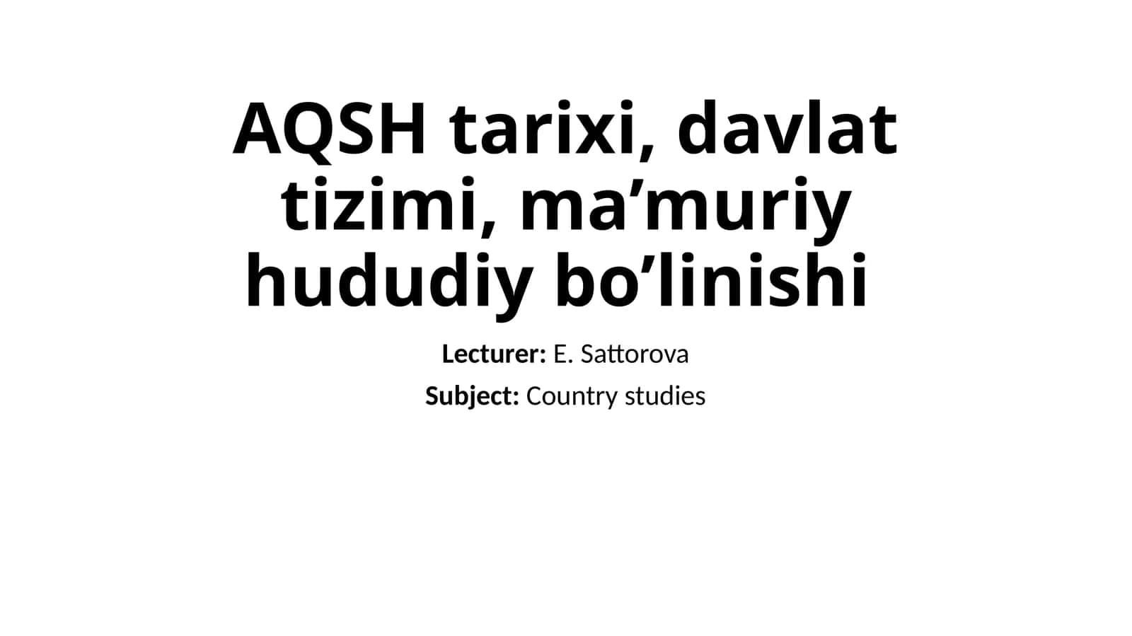 AQSH tarixi