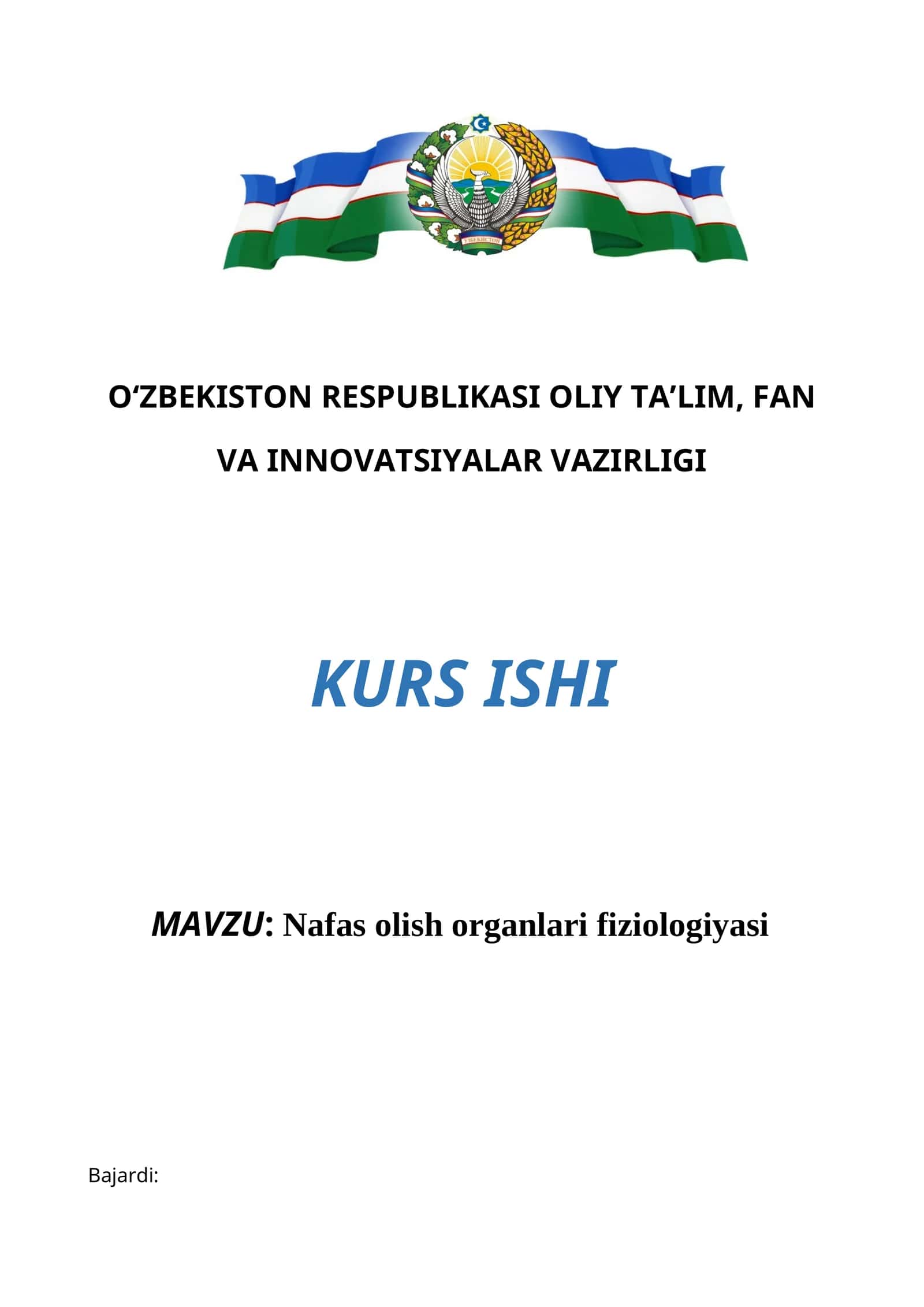 Nafas olish organlari fiziologiyasi