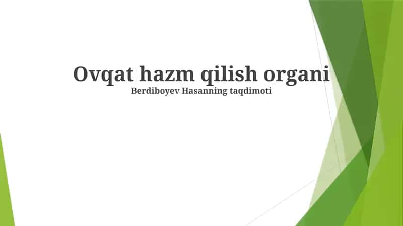 Ovqat hazm qilish organi