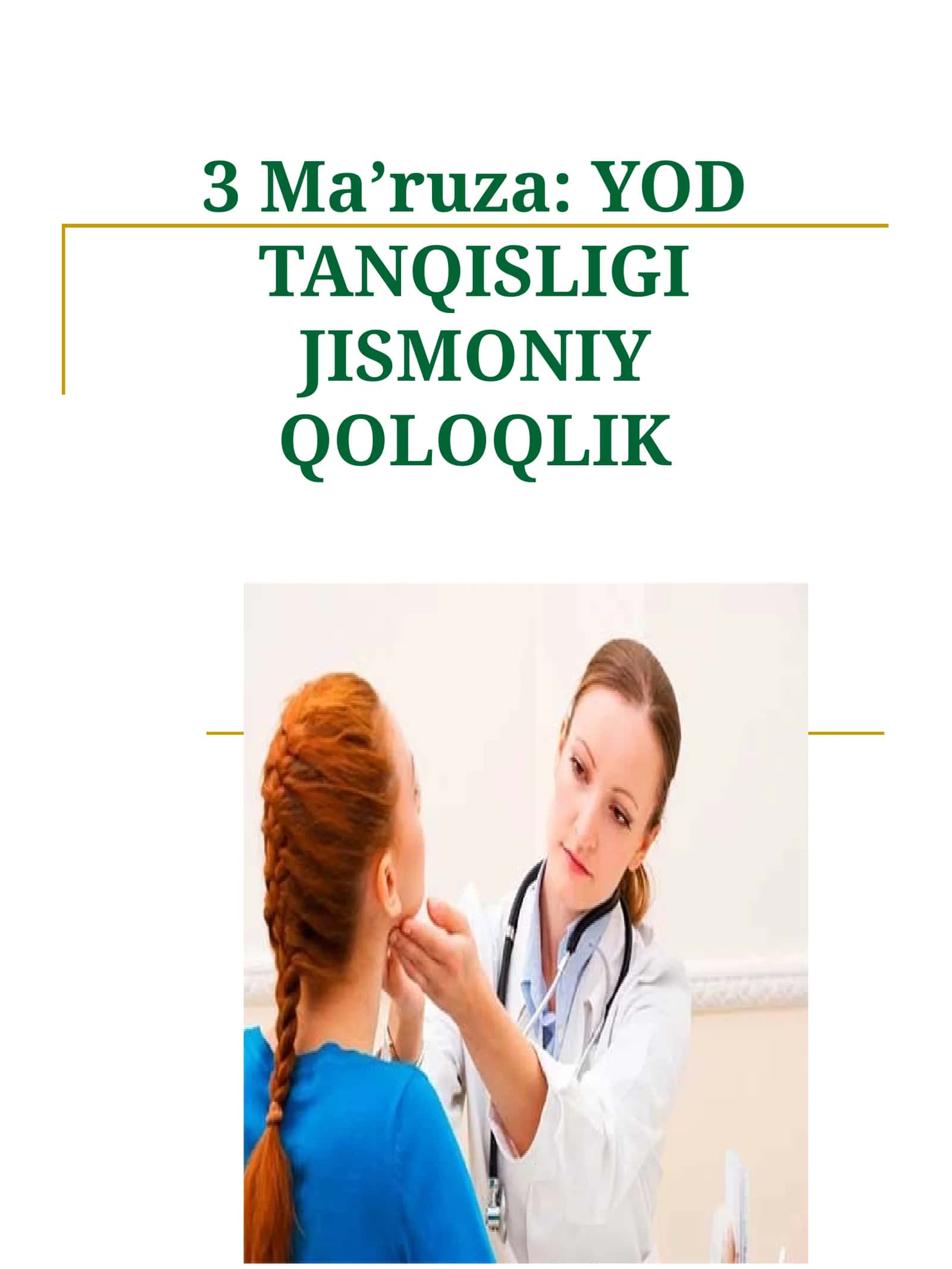 YOD TANQISLIGIJISMONIY QOLOQLIK