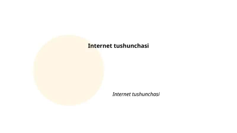 Internet tushunchasi