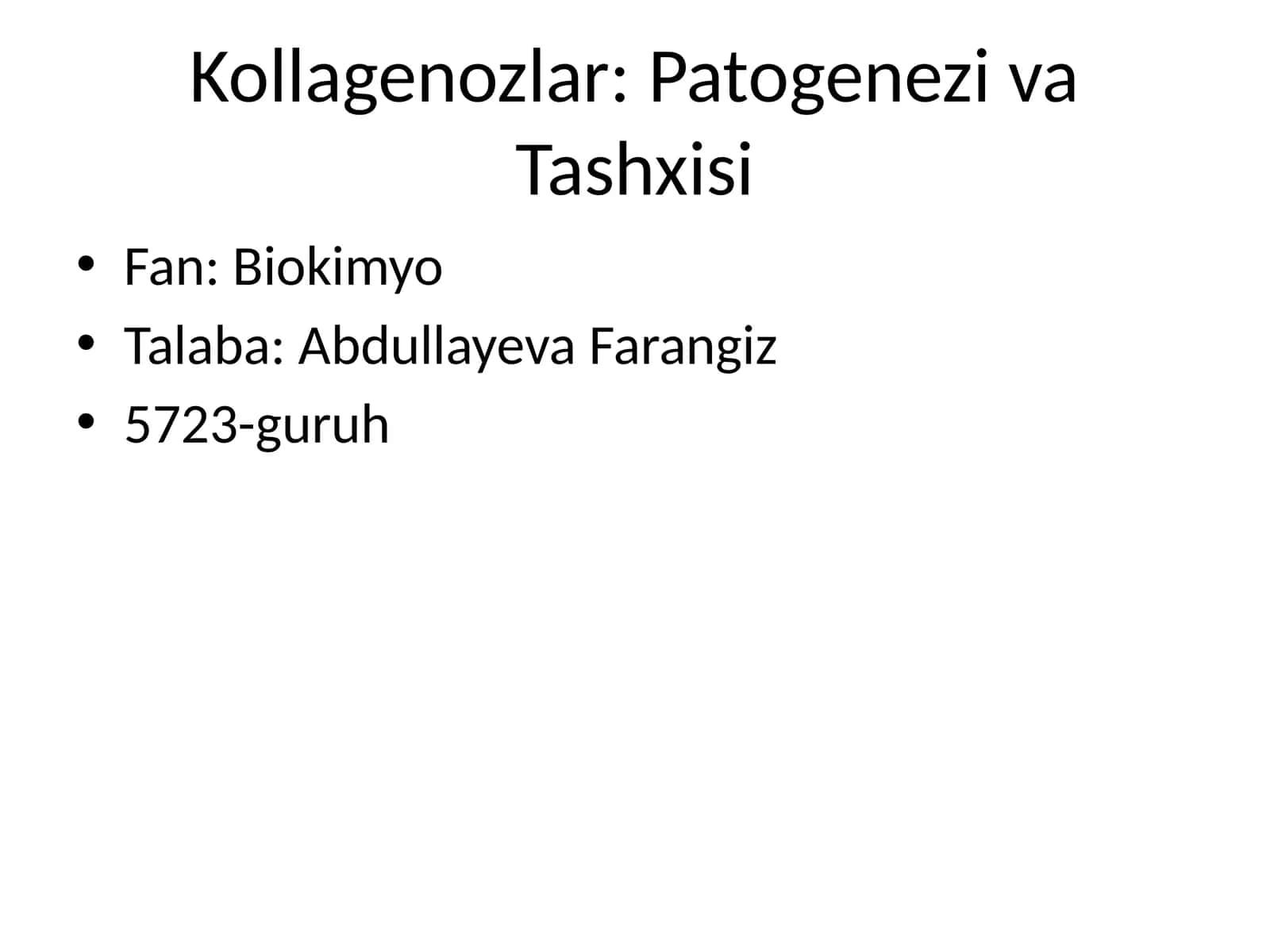 Kollagenozlar: Patogenezi va Tashxisi