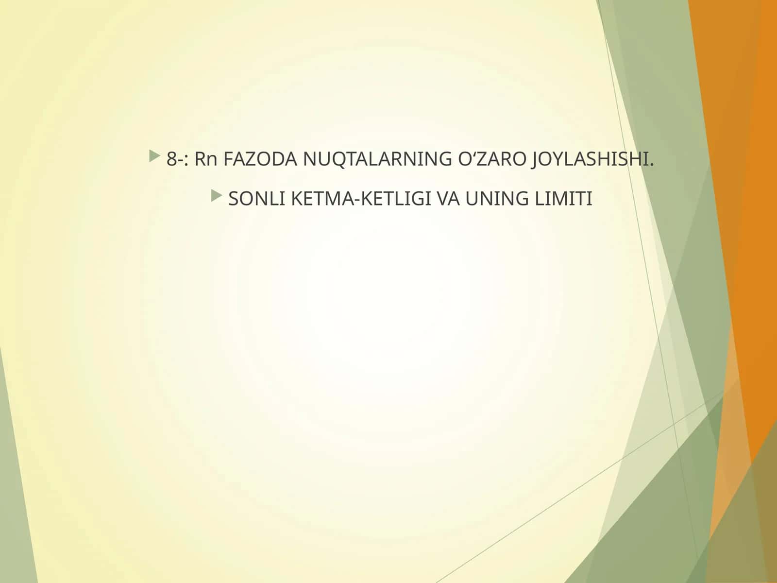 FAZODA NUQTALARNING О‘ZARO JOYLASHISHI