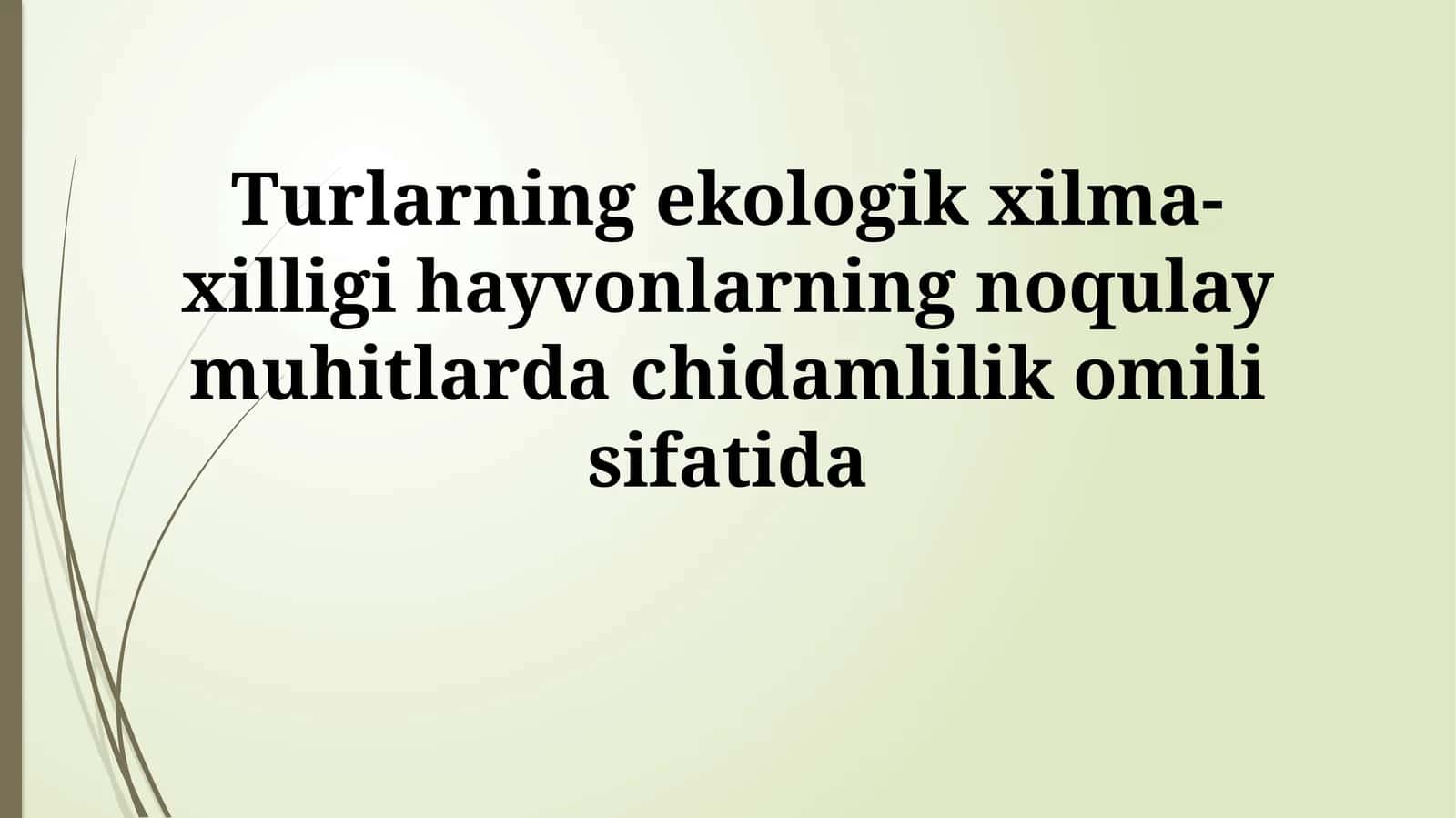 Turlarning ekologik xilma-xilligi