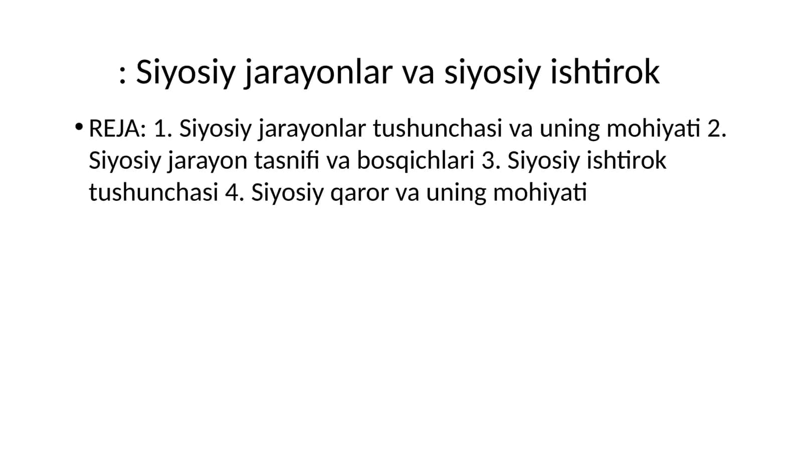 Siyosatshunoslik asoslari