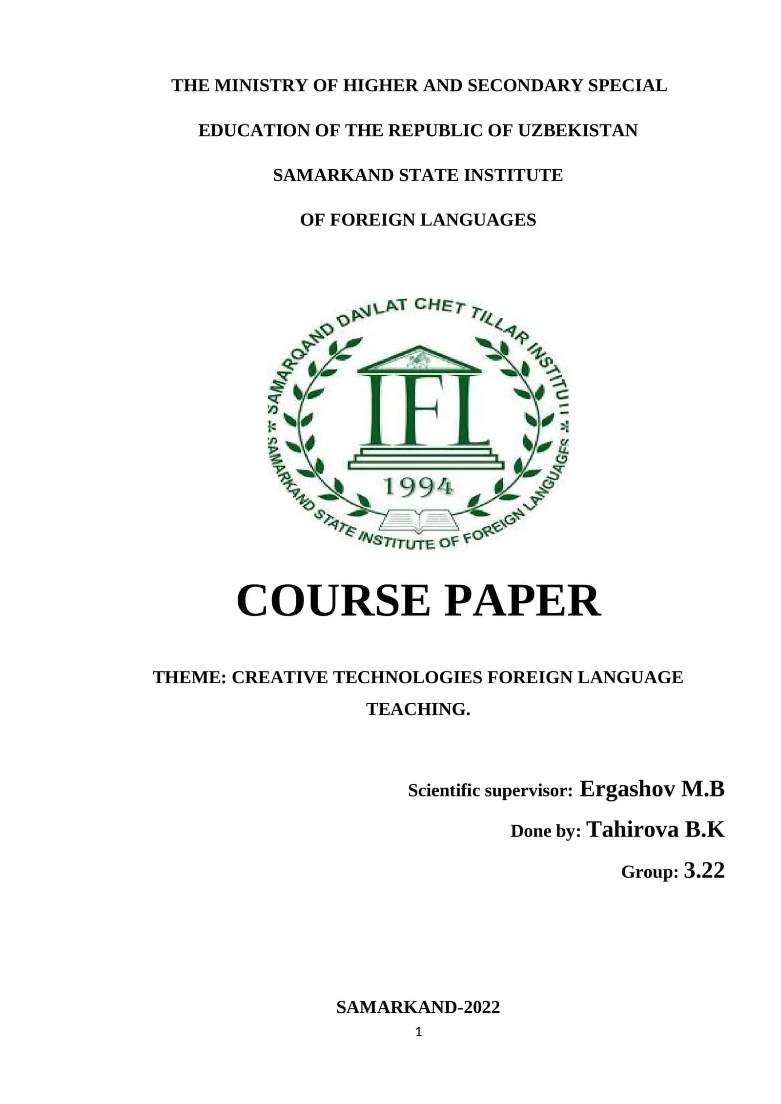CREATIVE TECHNOLOGIES FOREIGN LANGUAGE TEACHING