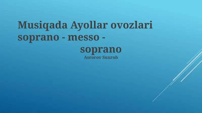 Soprano va Metzo-Soprano: Tarix, Tavsif va Texnikalar