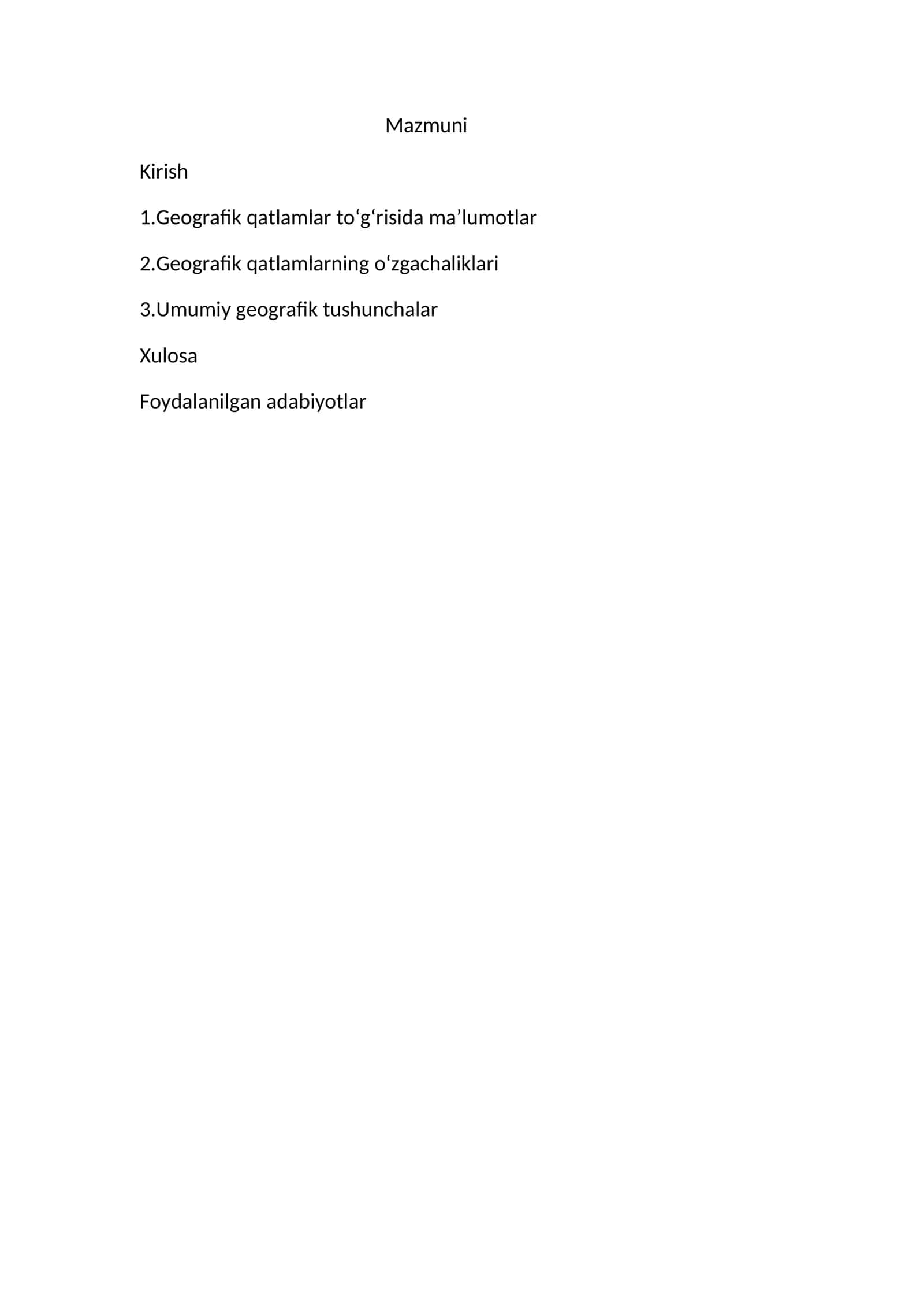 Geografik qatlamlar toʻgʻrisida maʼlumotlar