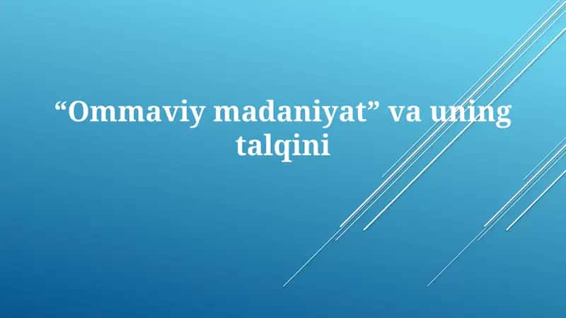 Ommaviy madaniyat